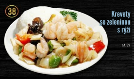 38. Krevety se zeleninou s rýží