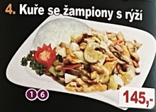 4. Kuře se žampiony s rýží