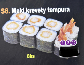S6. Maki krevety tempura 