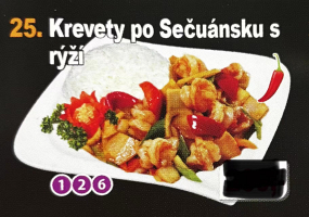 25. Krevety po Sečuánsku s  rýží