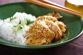 Szezámos pulyka rizzsel 