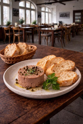 8 M) Játrová paštika se zeleným pepřem a bagetou 100 g