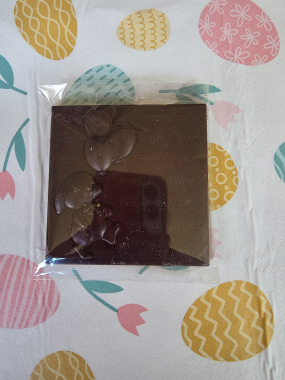 tablette message lapin chocolat noir