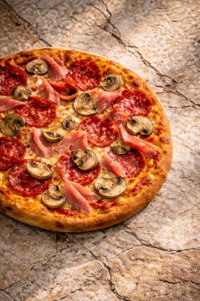 Nr. 4 Salami, Schinken, Champignons 