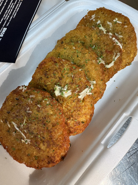 Zemiakové placky s cesnakom 250 g, 5 ks (1,3,5,6,7)