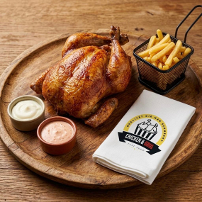 Komplettes Hähnchen gegrillt (Menü)