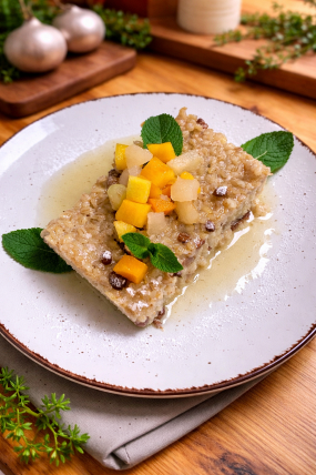 3. 400g - Šťavnatý krúpkový nákyp s ovocím (A: 7)