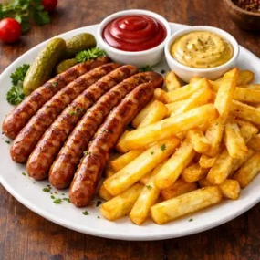 Cârnați Grill cu Cartofi