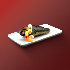 T1. Temaki Saumon Avocat Poivron Rouge
