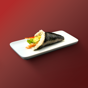 T4. Temaki Crevette Avocat Poivron rouge 