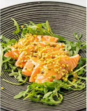 828. TATAKI SAKE PISTACCHIO