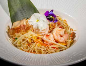 149 · SPAGHETTI DI RISO VERDURE E GAMBERI