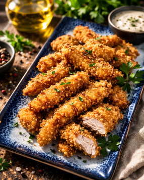 Crispy de Pui cu Fulgi de Porumb