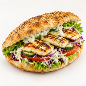 17. HALLOUMI V CHLEBU / TORTILLE (halloumi in bread / wrap)