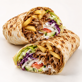 9. KEBAB V TORTILLE S HRANOLKAMI (kebab wrap with fries inside)