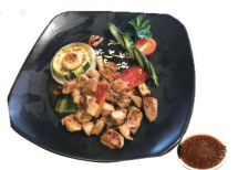 Solomillo de cerdo con guarnición