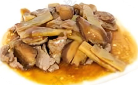 152.Manzo con bambù e funghi