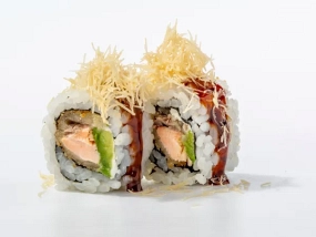 Uramaki Philadelphia e Salmon Roll Cotto