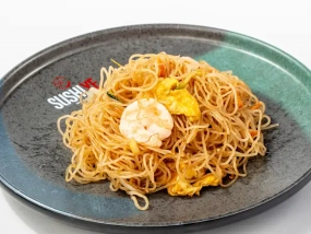 Spaghetti di Riso con Gamberi e Verdure