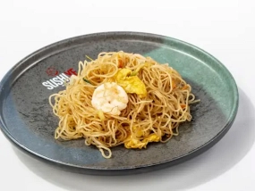 Spaghetti di Riso con Gamberi al Curry