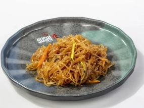 Spaghetti di Soia con Gamberi e Verdure