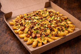 Joe’s XXL Smoked Tofu Cheese Fries
