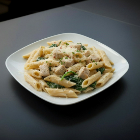 Penne Con Pollo e Spinaci