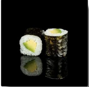 Awokado maki 8szt (ryż,nori,awokado,sos unagi,sezam)