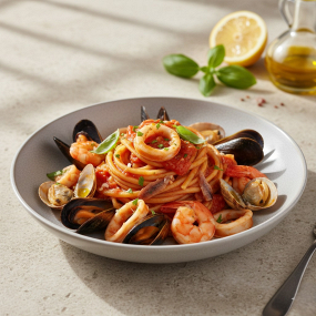 Linguine cu Fructe de Mare
