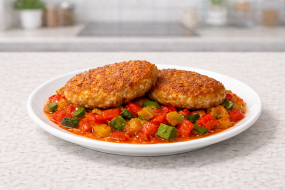 Filetes Rusos con Fritata de Verduras 