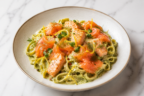 🐟🍝 Tagliatelle 2 saumons, crème de pesto