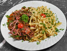 Bierleberle / Magisch Dunkel Schwarzbier / Speck / Spätzle