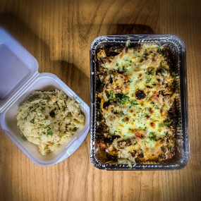 Gyros überbacken in Metaxa-Sauce