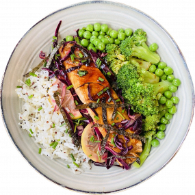 Pavé de Saumon laqué aux saveurs asiatiques