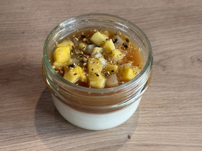 Panacotta Lait de coco et gelée de fleurs d'Osmanthus