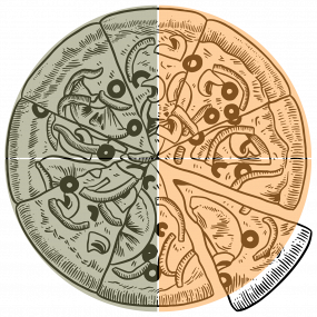 Familienpizza halb-halb