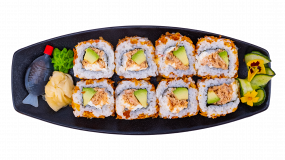 87. California Spicy Salmon-Roasted Onions (scharf)