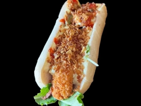 Hot dog chicken fried