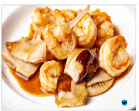 144-Gamberi con Bambu e Funghi