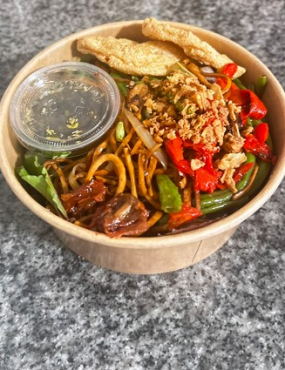 Salade de tofu sauté sauce balsamique