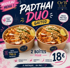Menu DUO Pad Thai Gai Tod