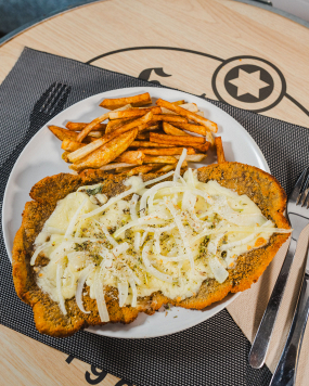 Milanesa a la fugazzeta 