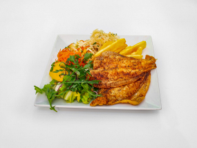 ZESTAW 7 - Flądra filety z patelni 180g z ziemniakami i surówkami 