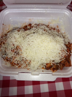 Milánói spagetti (sonka, gomba, paradicsom, sajt)