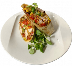 Tortilla s kuřecími smaženkami a sýrem cheddar