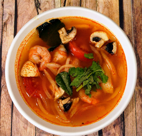 Soupe épicée de crevette