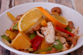 Sauté noix de cajou à l'orange aux crevettes A EMPORTER