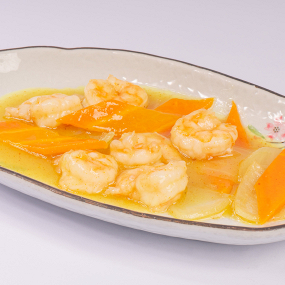 S11- Gamberi al curry con cipolla e carote