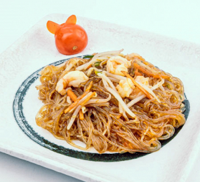 160.Spaghetti  di Soia con Gamberi e Verdure