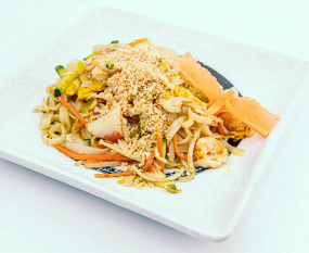 164.Phad Thai con Verudre, Gamberi